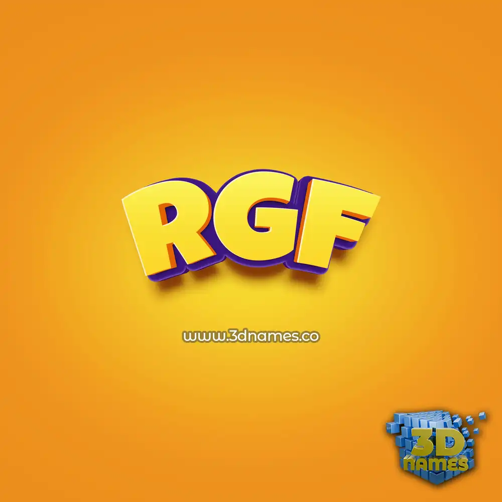 rgf in Orange Toon style - 3D name wallpaper