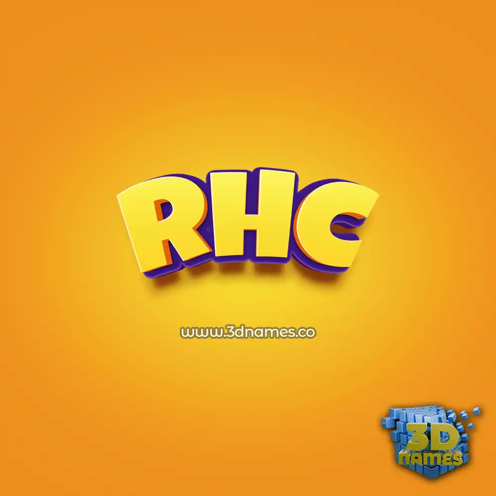 rhc in Orange Toon style - 3D name wallpaper