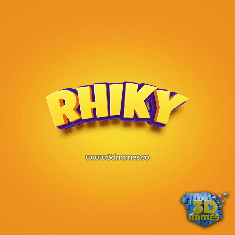 rhiky in Orange Toon style - 3D name wallpaper