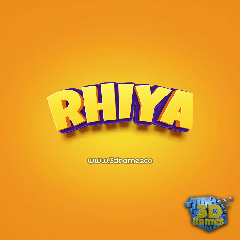 rhiya in Orange Toon style - 3D name wallpaper