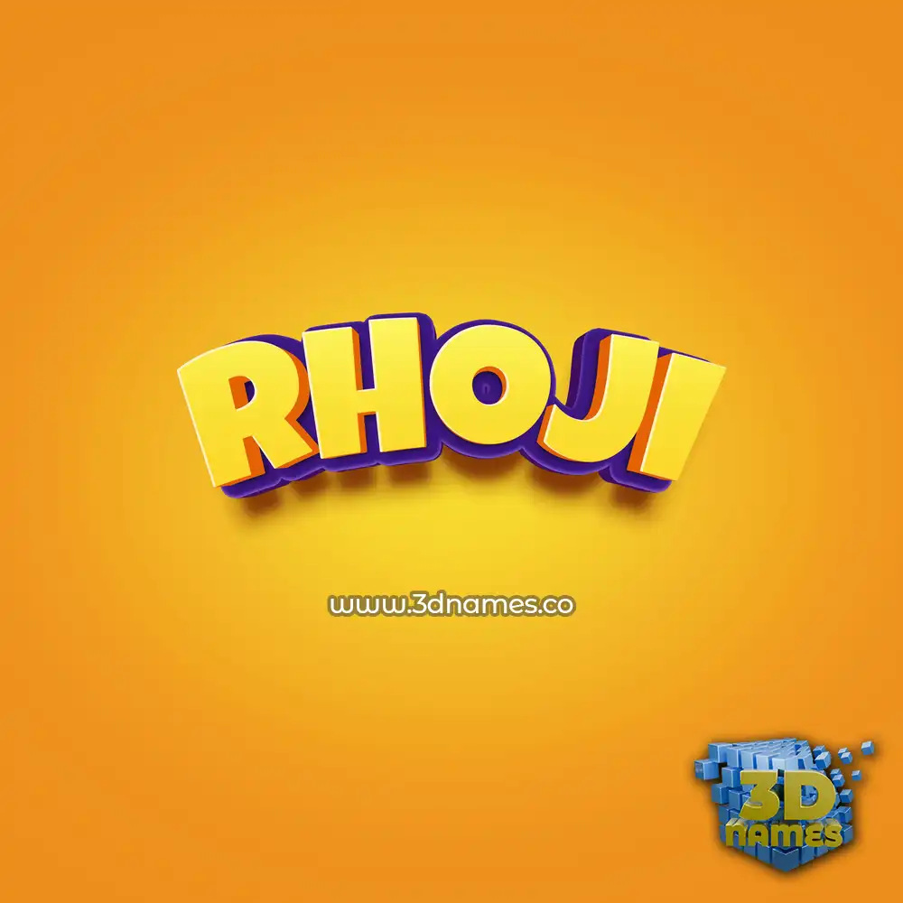 rhoji in Orange Toon style - 3D name wallpaper