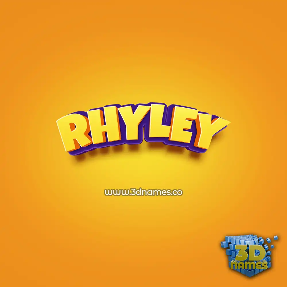 rhyley in Orange Toon style - 3D name wallpaper