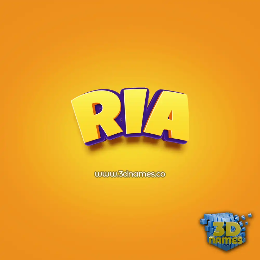 ria in Orange Toon style - 3D name wallpaper