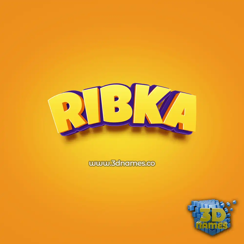 ribka in Orange Toon style - 3D name wallpaper