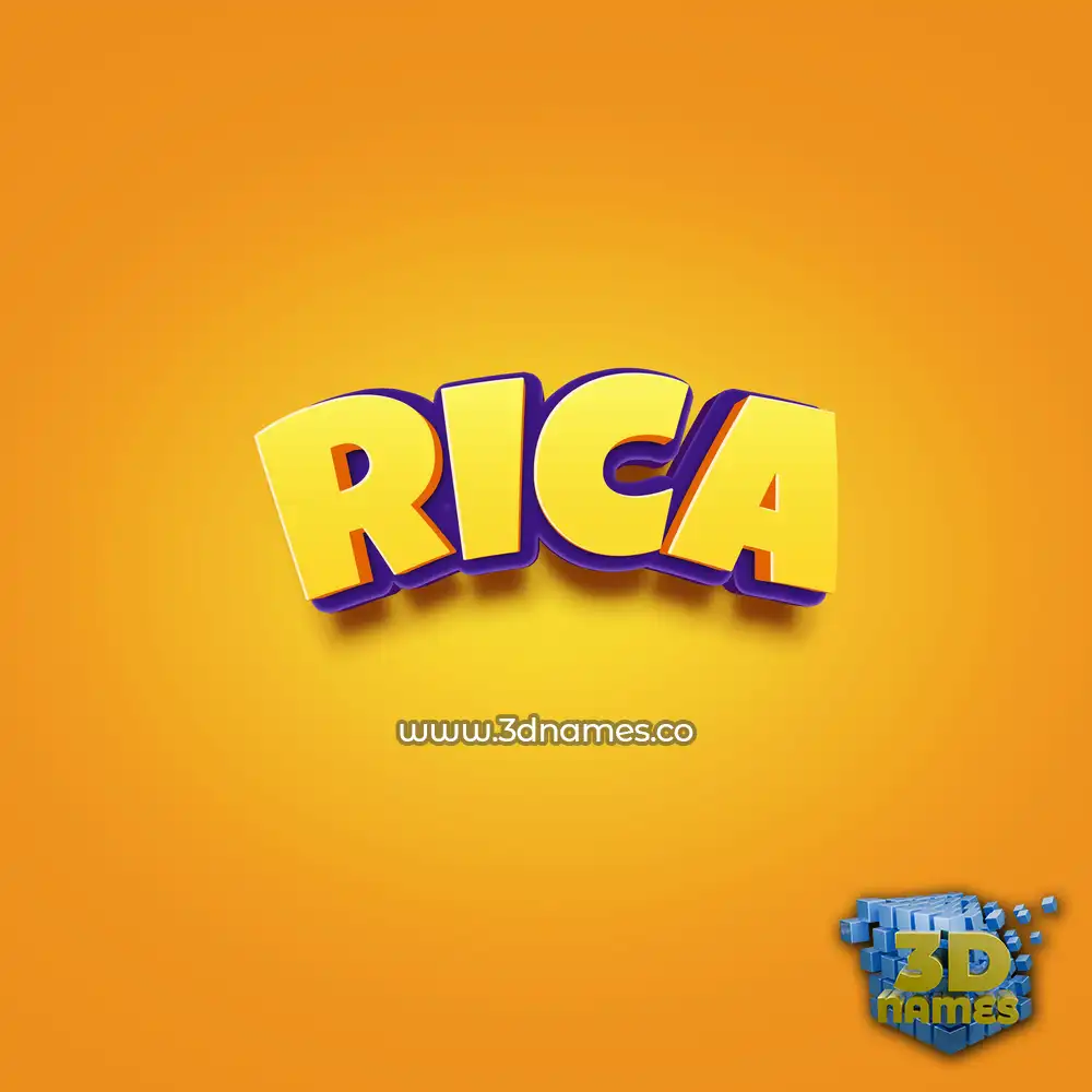rica in Orange Toon style - 3D name wallpaper