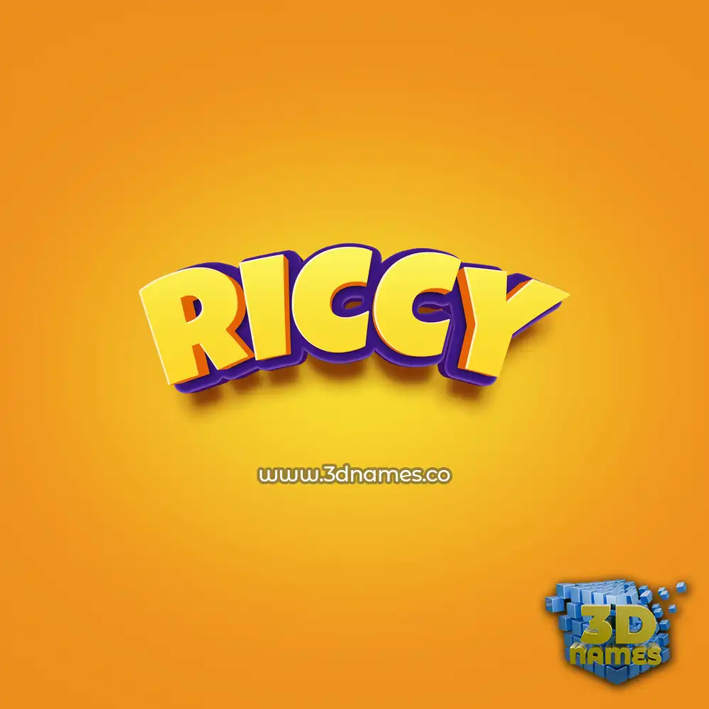 riccy in Orange Toon style - 3D name wallpaper