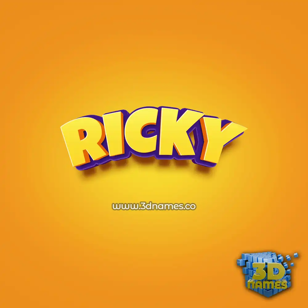 ricky in Orange Toon style - 3D name wallpaper