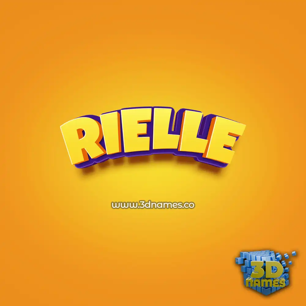 rielle in Orange Toon style - 3D name wallpaper