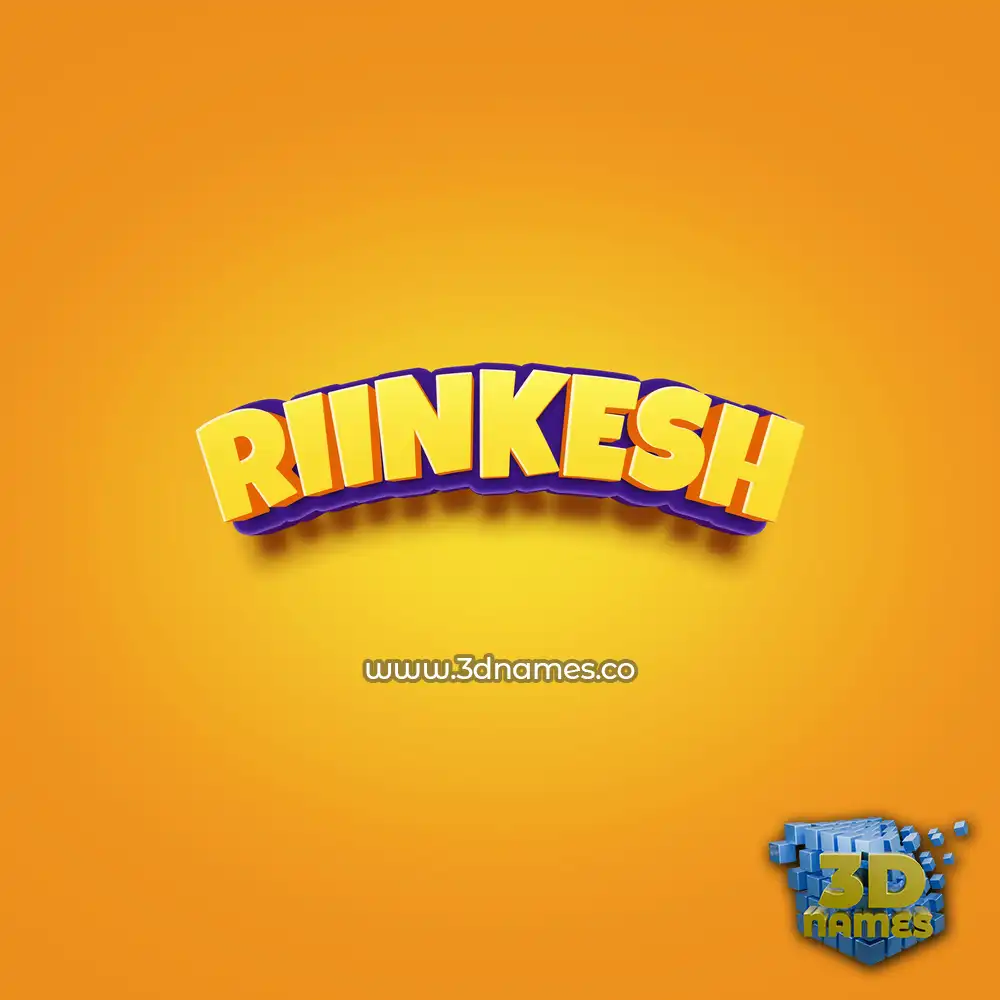 riinkesh in Orange Toon style - 3D name wallpaper