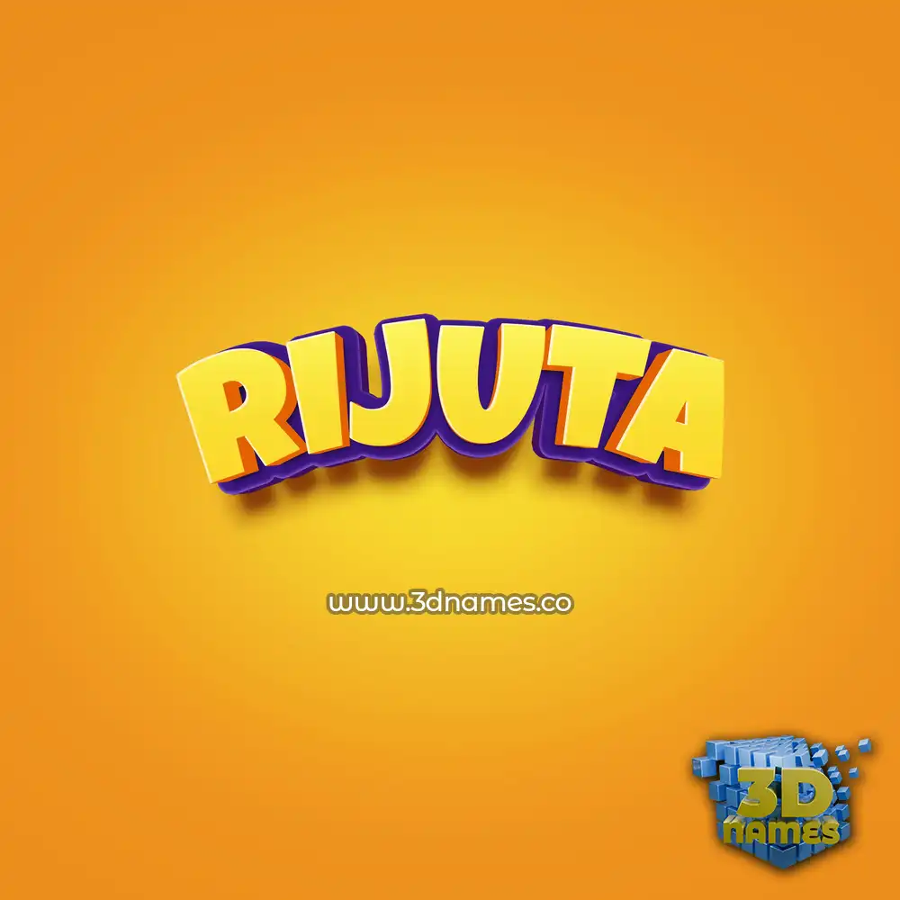 rijuta in Orange Toon style - 3D name wallpaper