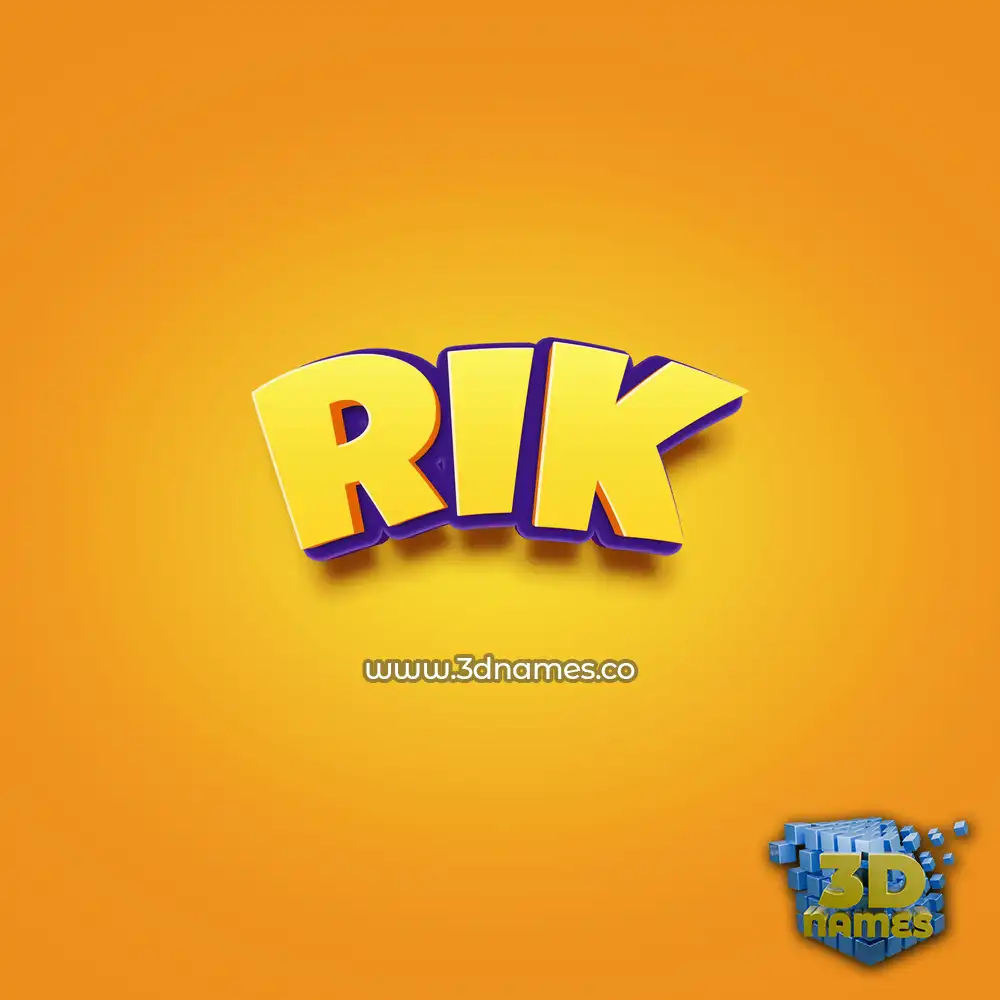 rik in Orange Toon style - 3D name wallpaper