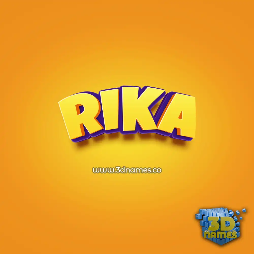 rika in Orange Toon style - 3D name wallpaper
