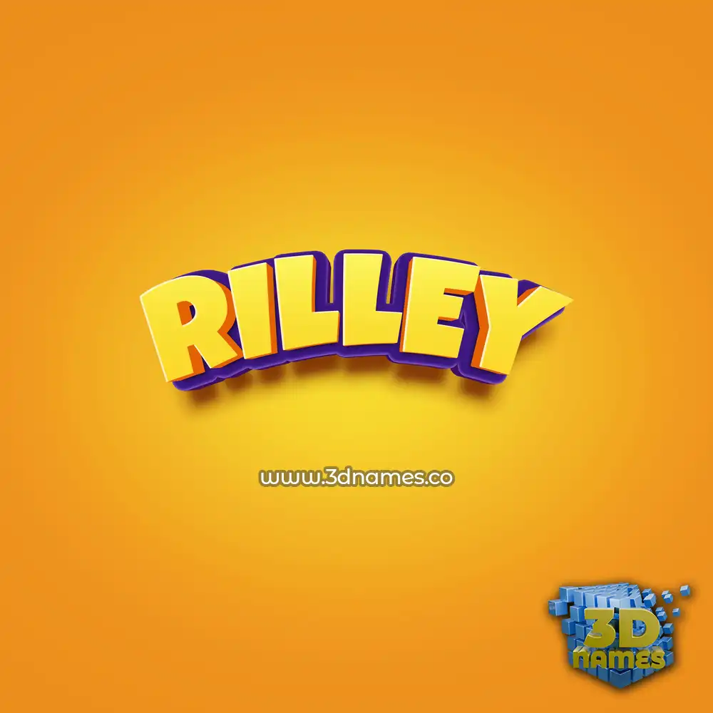 rilley in Orange Toon style - 3D name wallpaper