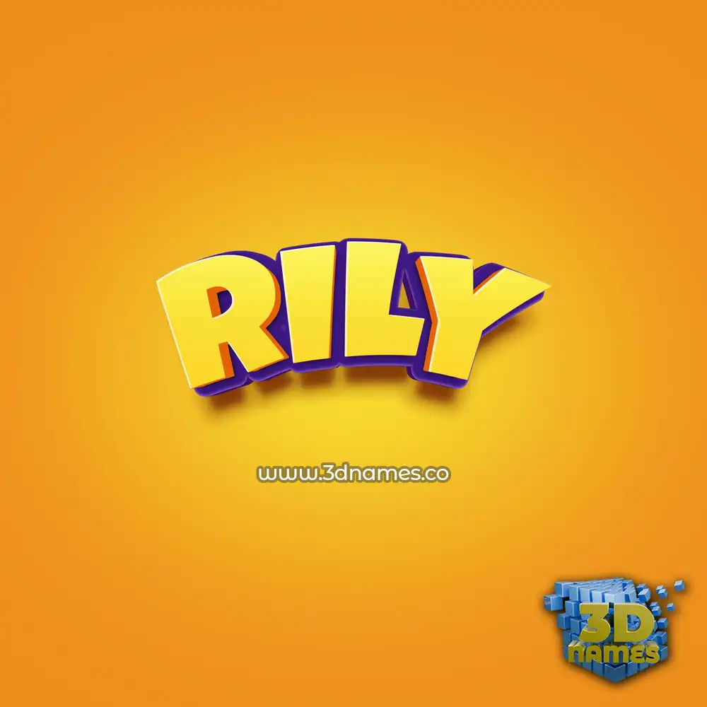 rily in Orange Toon style - 3D name wallpaper