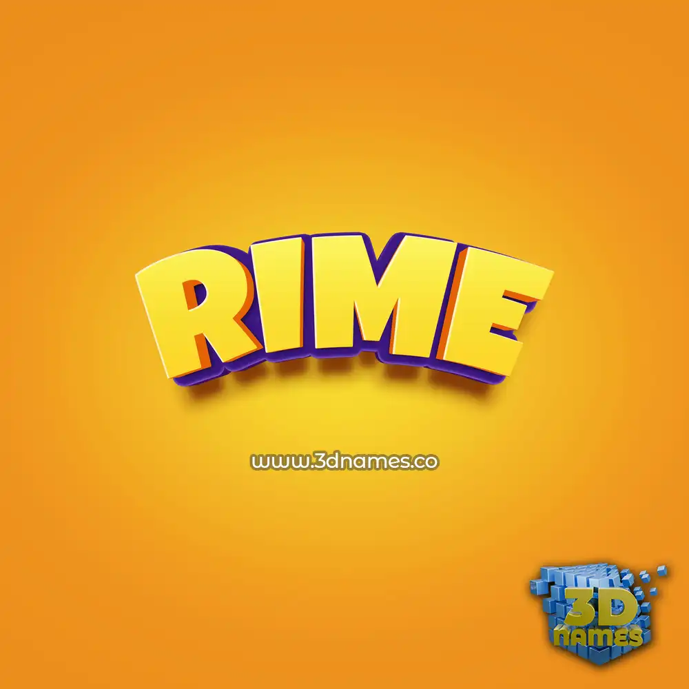 rime in Orange Toon style - 3D name wallpaper