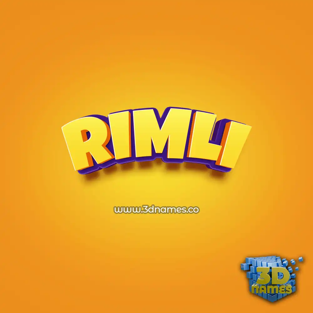 rimli in Orange Toon style - 3D name wallpaper