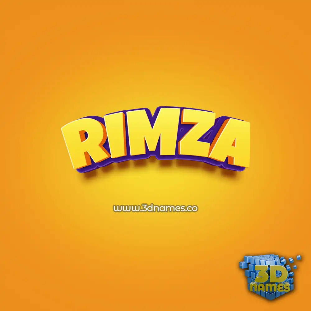 rimza in Orange Toon style - 3D name wallpaper