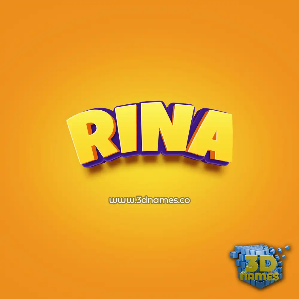 rina in Orange Toon style - 3D name wallpaper