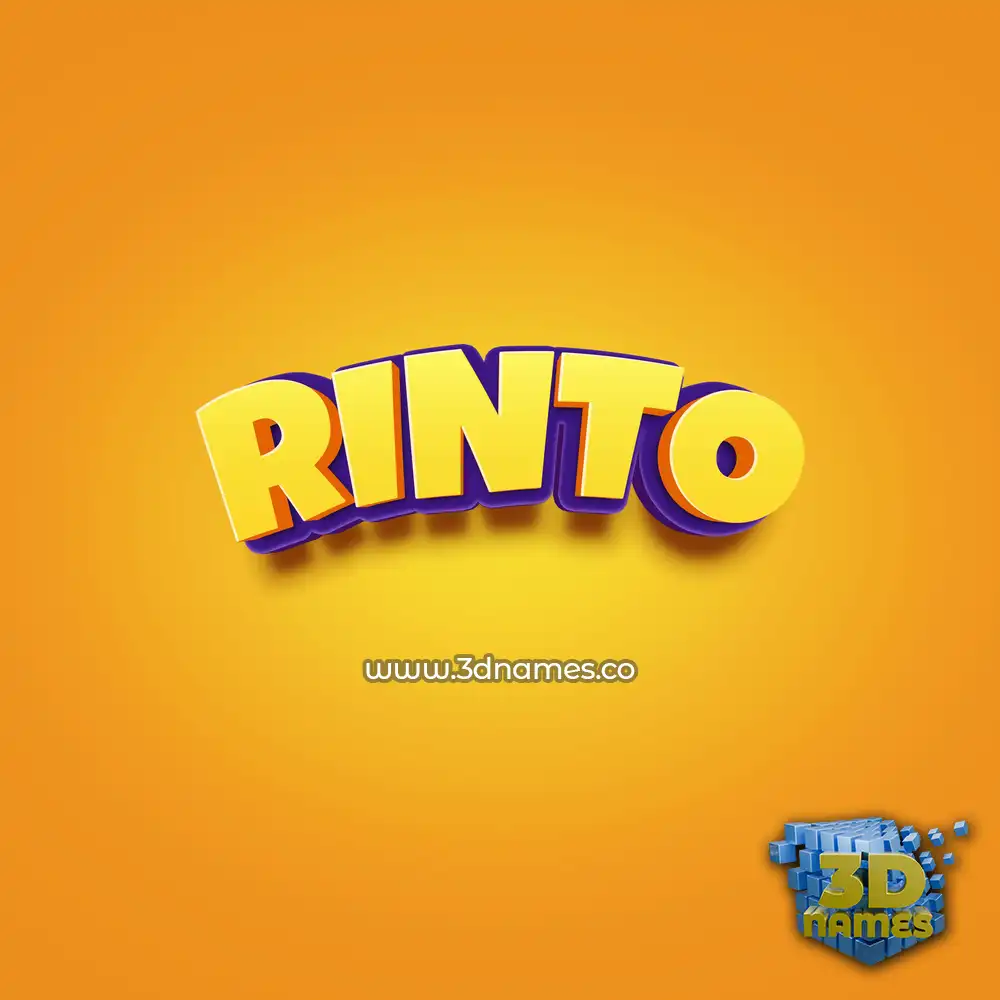 rinto in Orange Toon style - 3D name wallpaper