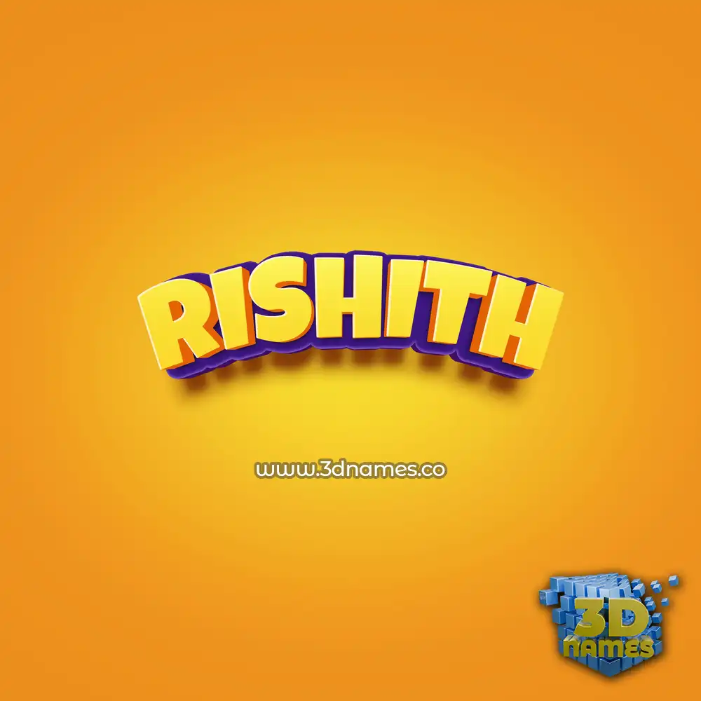 rishith in Orange Toon style - 3D name wallpaper