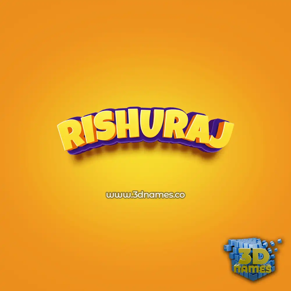 rishuraj in Orange Toon style - 3D name wallpaper