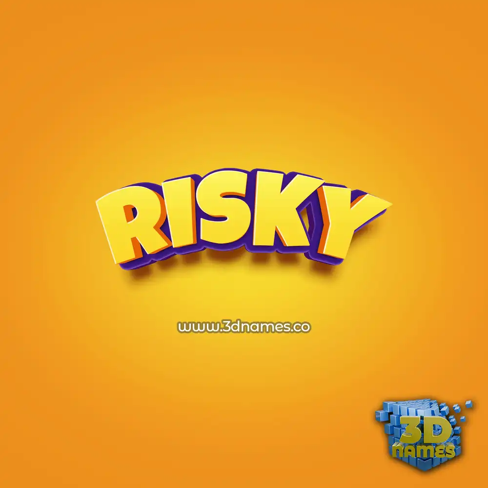 risky in Orange Toon style - 3D name wallpaper
