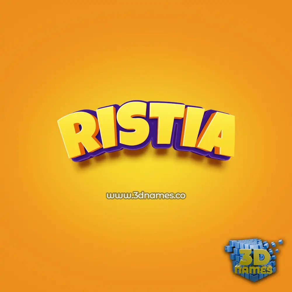 ristia in Orange Toon style - 3D name wallpaper