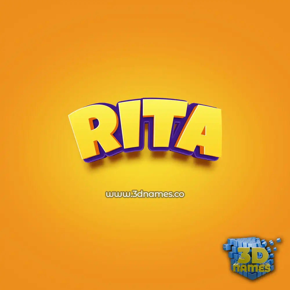 rita in Orange Toon style - 3D name wallpaper