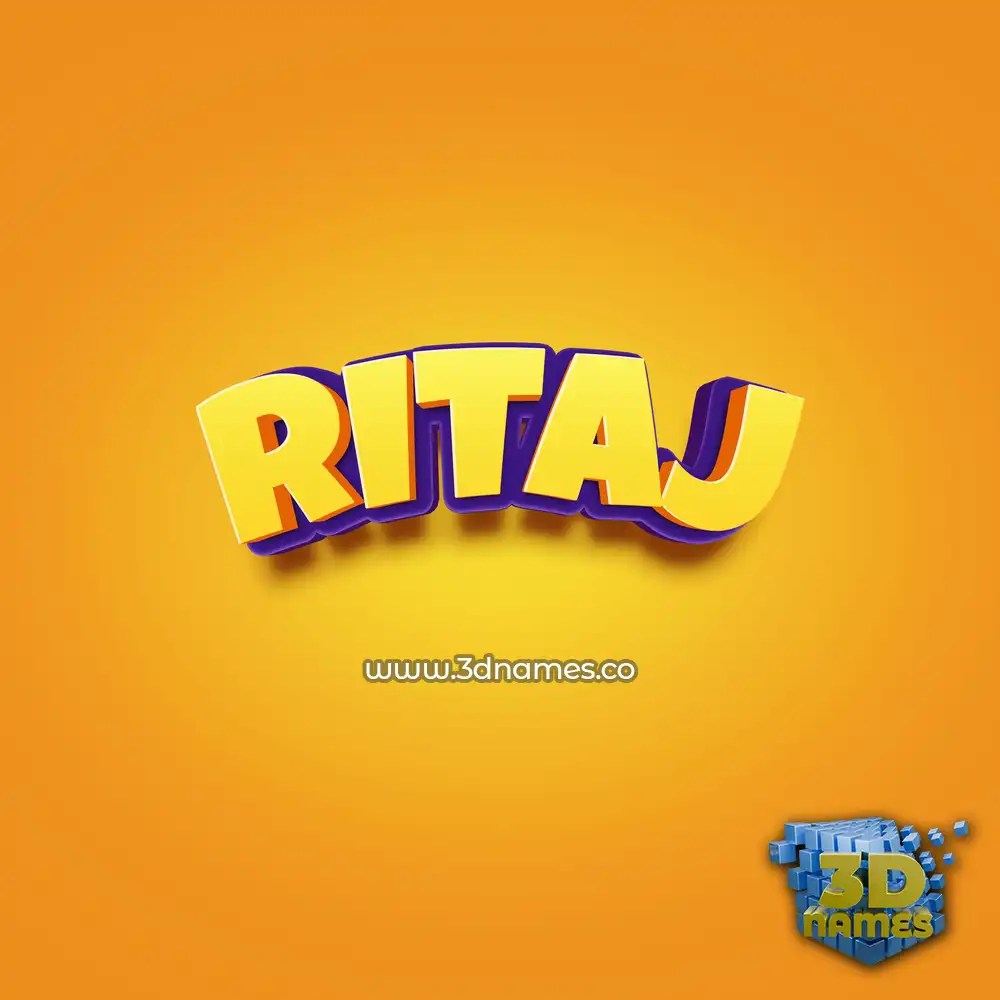 ritaj in Orange Toon style - 3D name wallpaper