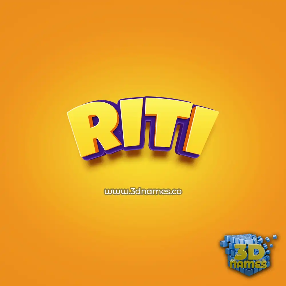 riti in Orange Toon style - 3D name wallpaper