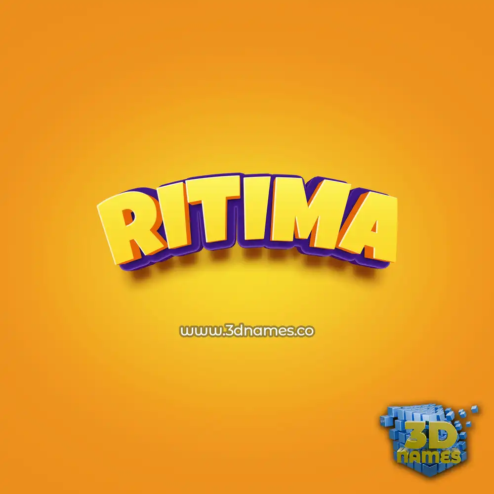 ritima in Orange Toon style - 3D name wallpaper