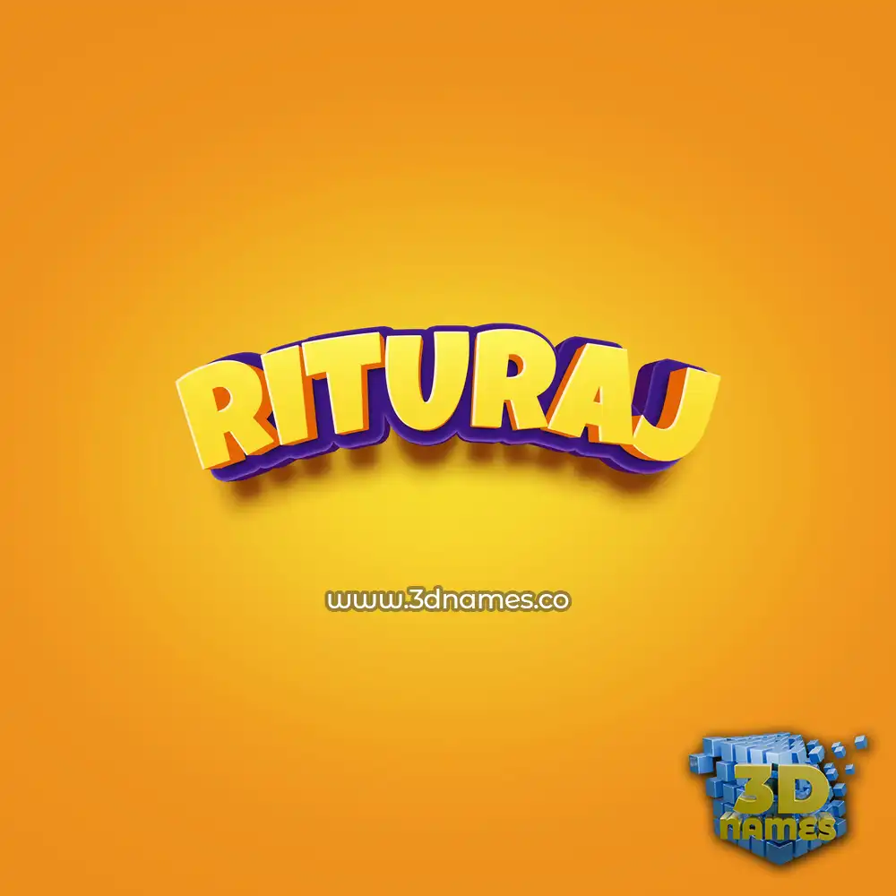 rituraj in Orange Toon style - 3D name wallpaper