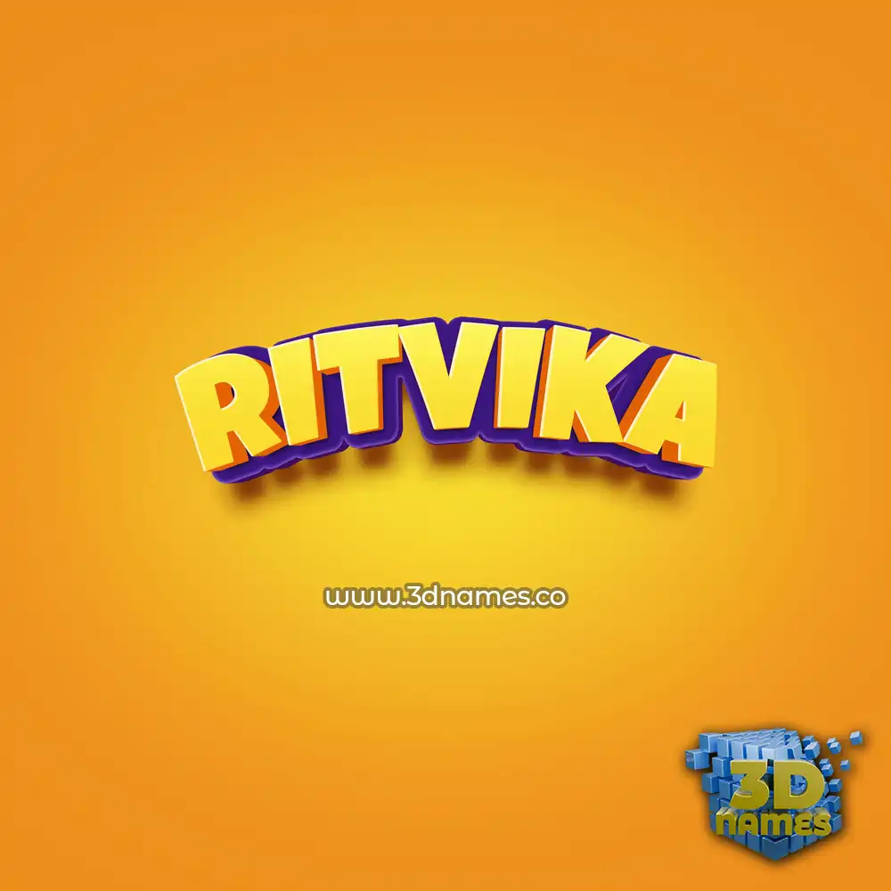 ritvika in Orange Toon style - 3D name wallpaper
