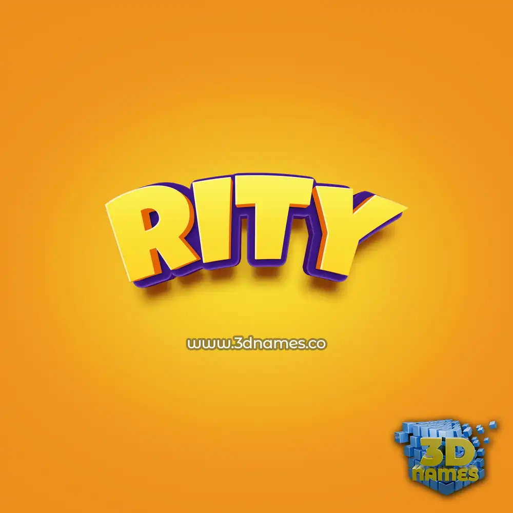 rity in Orange Toon style - 3D name wallpaper