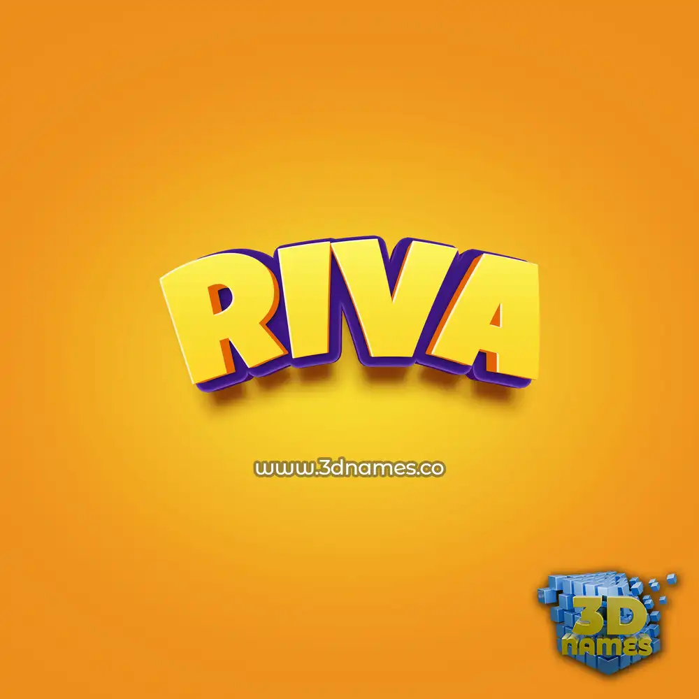 riva in Orange Toon style - 3D name wallpaper