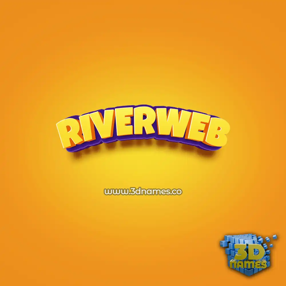 riverweb in Orange Toon style - 3D name wallpaper