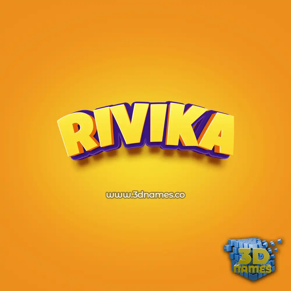 rivika in Orange Toon style - 3D name wallpaper