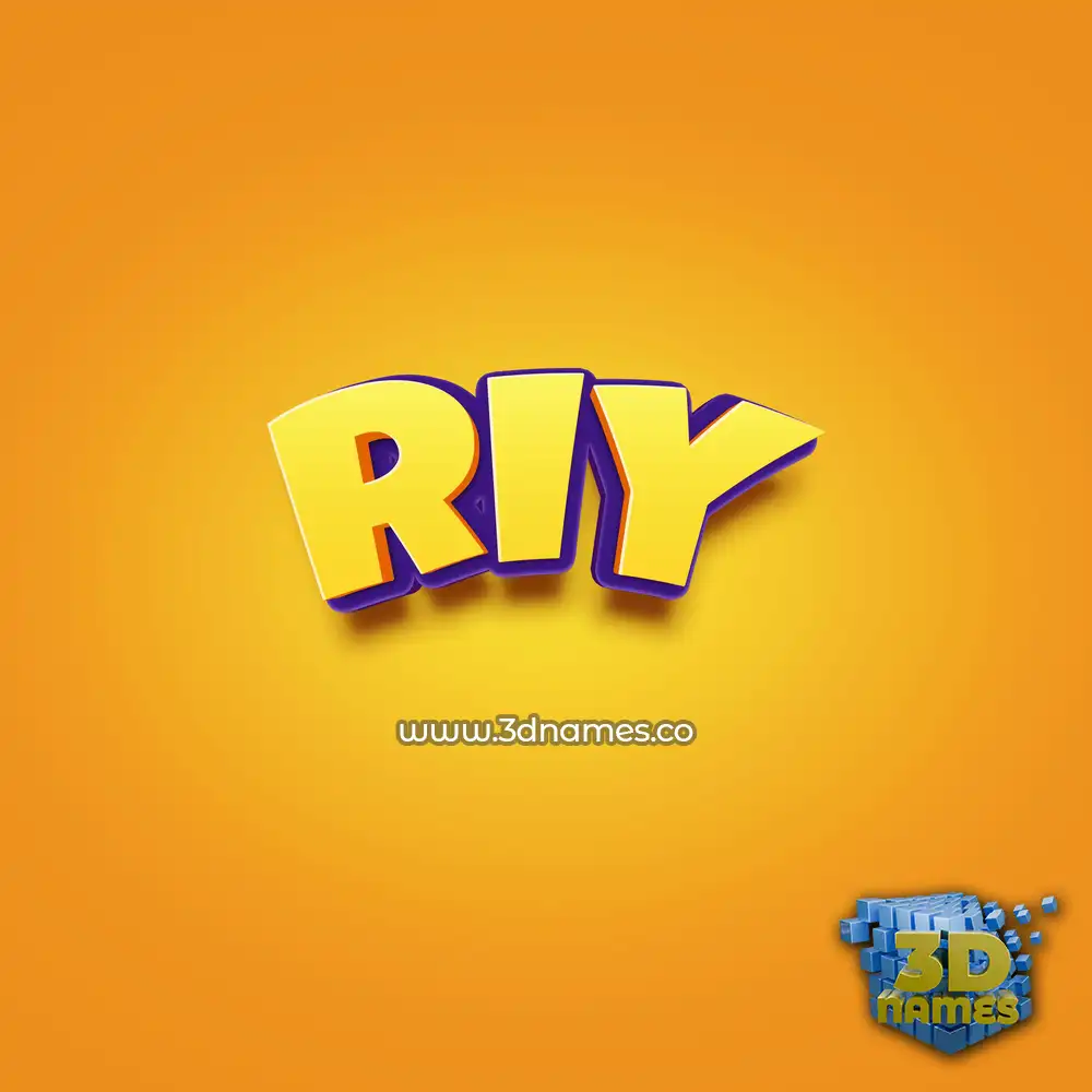 riy in Orange Toon style - 3D name wallpaper