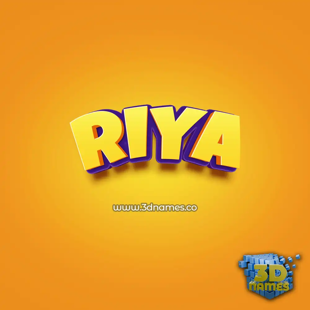 riya in Orange Toon style - 3D name wallpaper