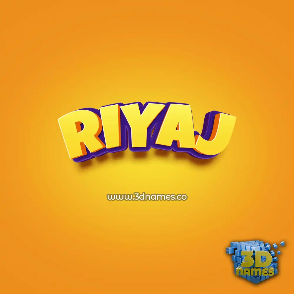 riyaj in Orange Toon style - 3D name wallpaper