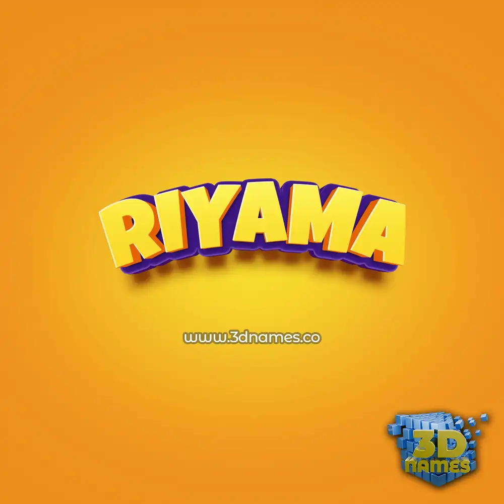 riyama in Orange Toon style - 3D name wallpaper