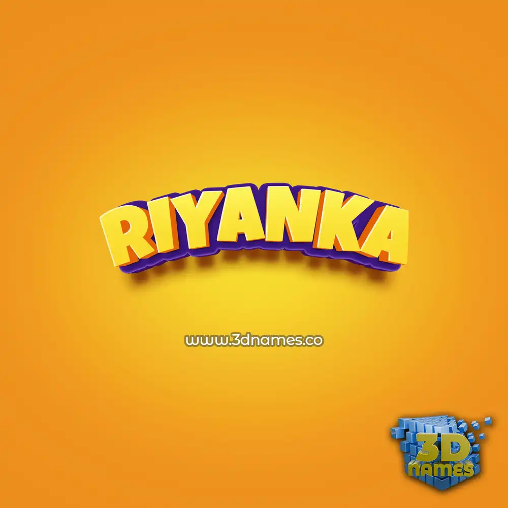 riyanka in Orange Toon style - 3D name wallpaper