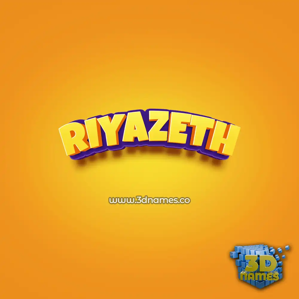 riyazeth in Orange Toon style - 3D name wallpaper