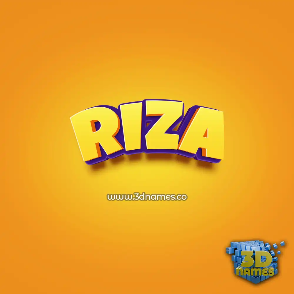 riza in Orange Toon style - 3D name wallpaper