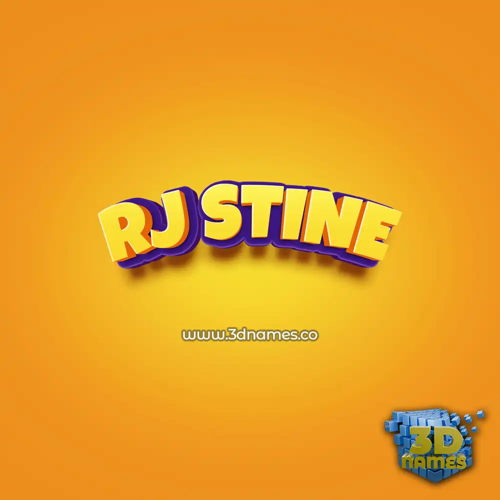 rj stine in Orange Toon style - 3D name wallpaper