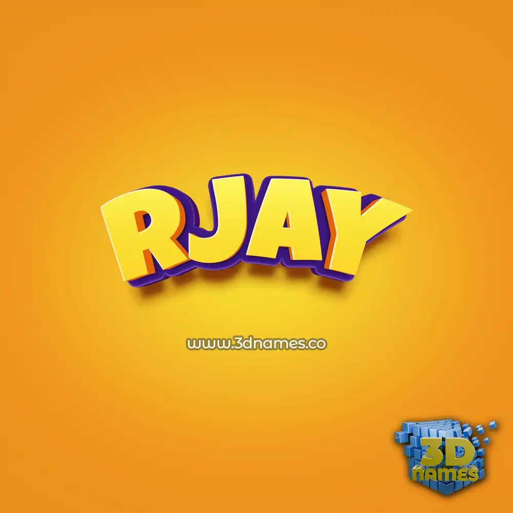 rjay in Orange Toon style - 3D name wallpaper
