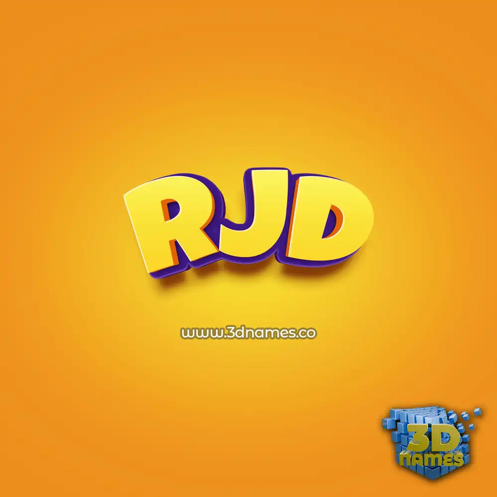 rjd in Orange Toon style - 3D name wallpaper