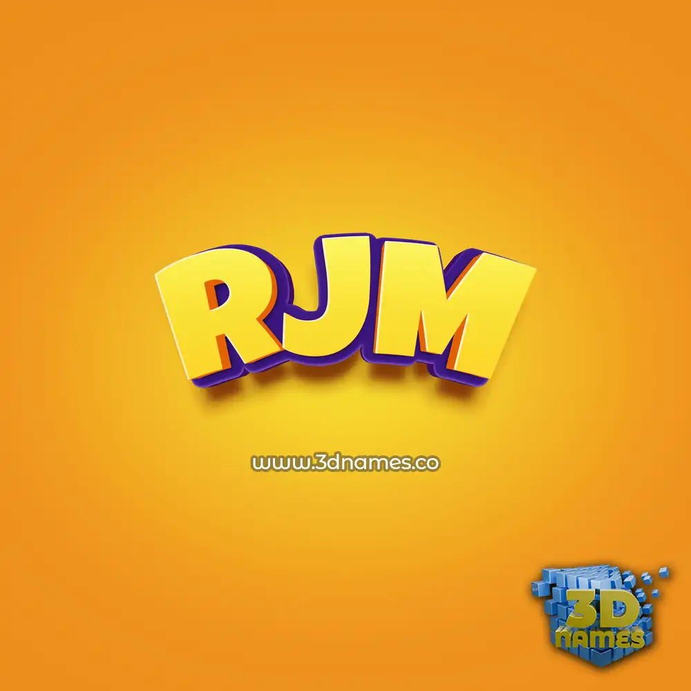 rjm in Orange Toon style - 3D name wallpaper