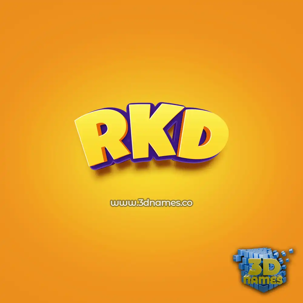 rkd in Orange Toon style - 3D name wallpaper