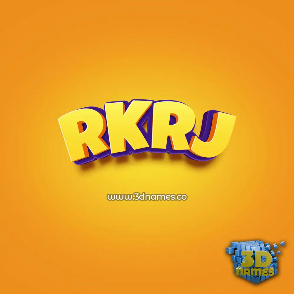 rkrj in Orange Toon style - 3D name wallpaper